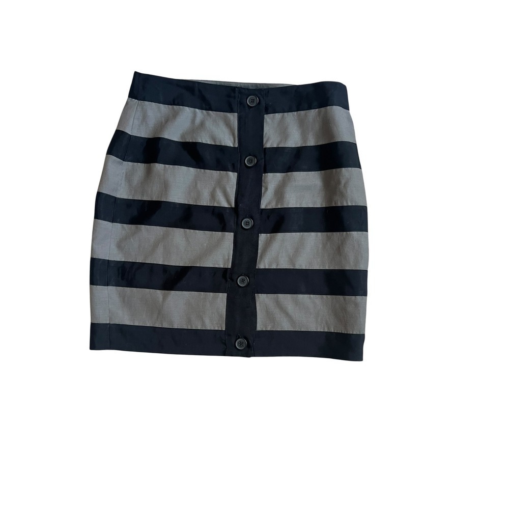 Club Monaco Black Gray Striped Skirt | Corporate Office Career Corpcore